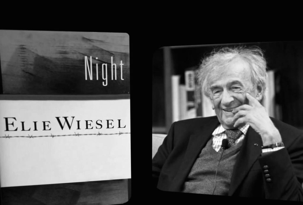 Elie Wiesel, ur. 30.09.1928 w Rumunii. Amerykański pisarz, dziennikarz pochodzenia węgiersko-żydowskiego, profesor nauk humanistycznych Uniwersytetu w Bostonie, laureat pokojowej Nagrody Nobla z 1986. Był wieźniem obozów koncentracyjnych w Auschwitz i Buchenwaldzie. Pomysłodawca terminu "Holocaust". Fot. domens publiczna https://i.ytimg.com/vi/IiRKv8Fd3HM/maxresdefault.jpg